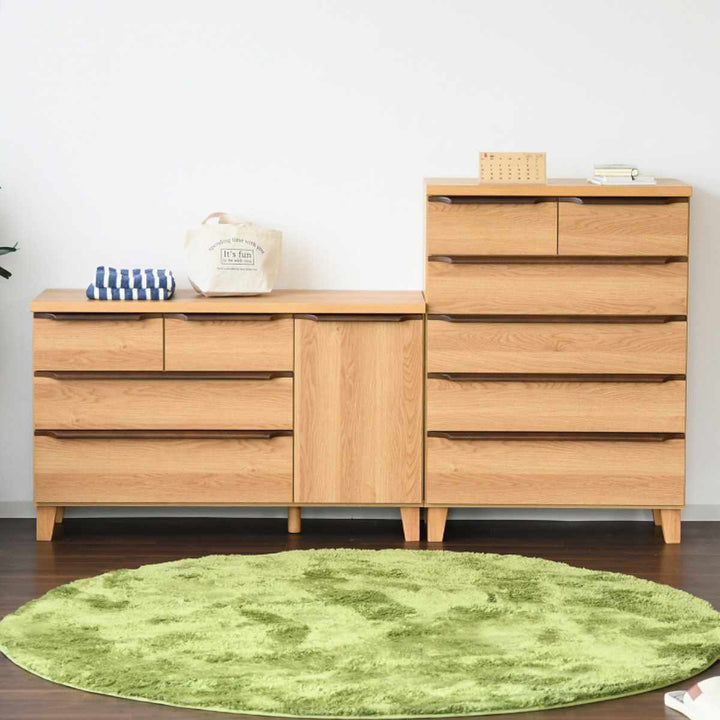 ハイチェスト5段北欧風モダン日本製幅80cm