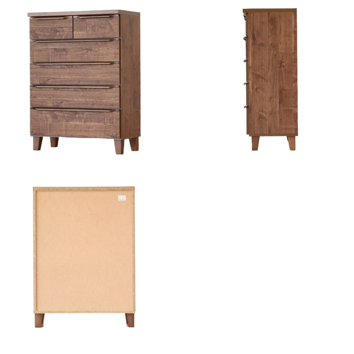 ハイチェスト5段北欧風モダン日本製幅80cm