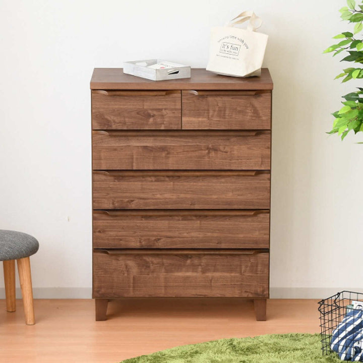 ハイチェスト5段北欧風モダン日本製幅80cm