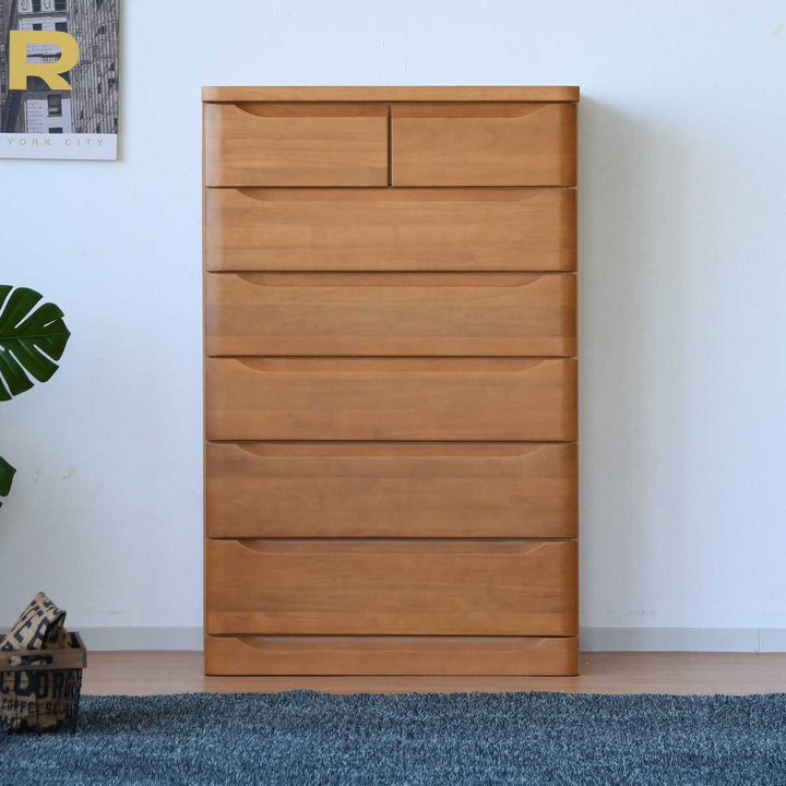 チェスト6段北欧風スライドレール付幅80cm