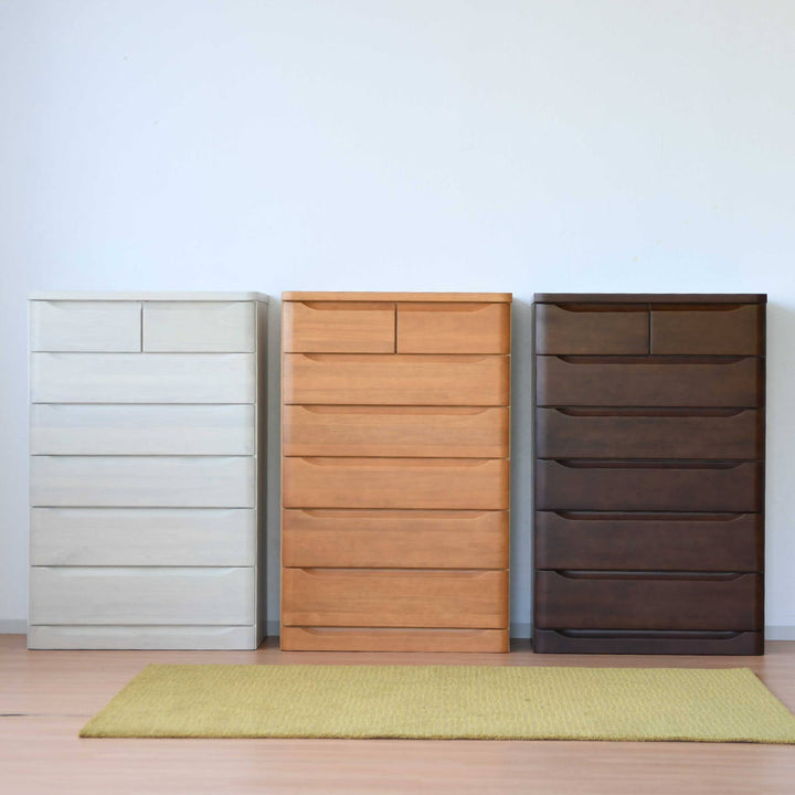 チェスト6段北欧風スライドレール付幅80cm