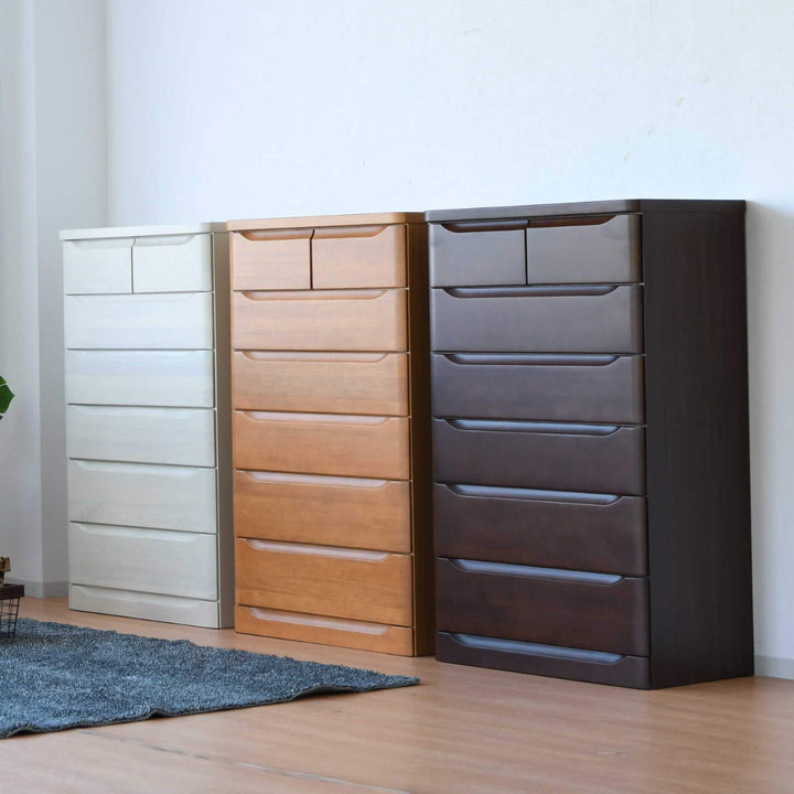 チェスト6段北欧風スライドレール付幅80cm