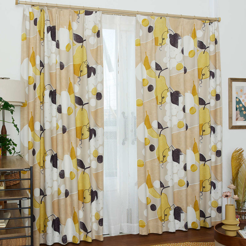 カーテン遮光2級フルーツフルーツ100×135cmスミノエドレープカーテン