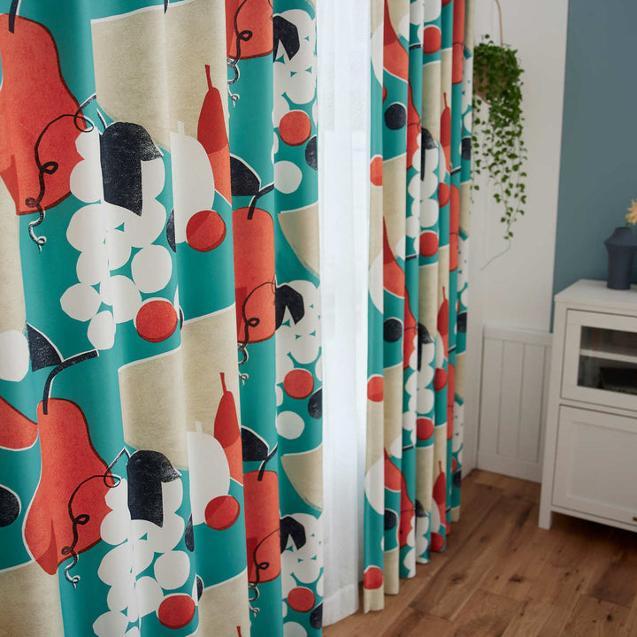 カーテン遮光2級フルーツフルーツ100×135cmスミノエドレープカーテン