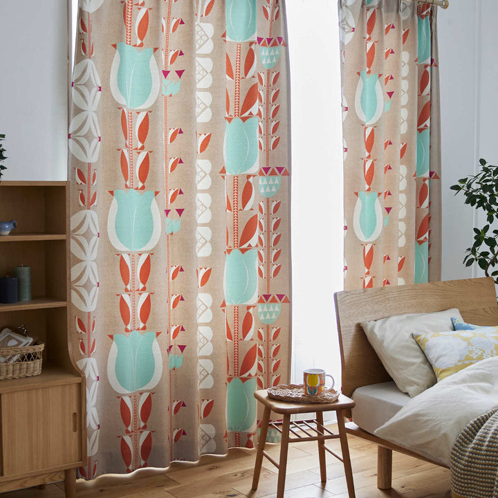 カーテン遮光3級チューリッペン100×135cm1枚入りスミノエドレープカーテン