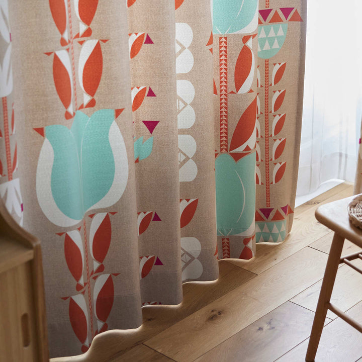 カーテン遮光3級チューリッペン100×135cm1枚入りスミノエドレープカーテン