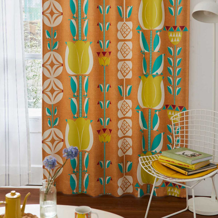 カーテン遮光3級チューリッペン100×135cm1枚入りスミノエドレープカーテン