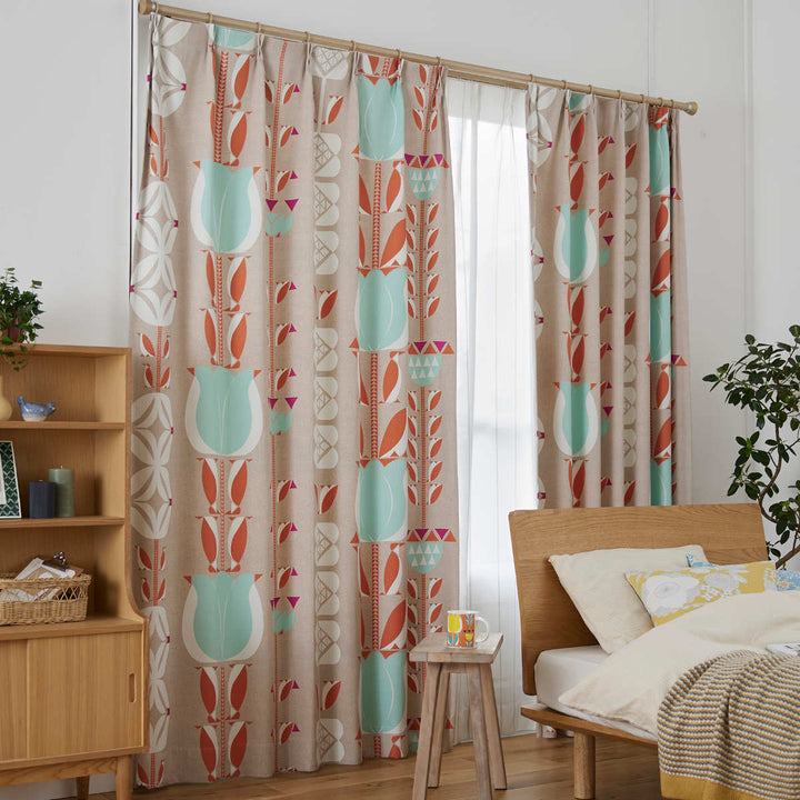 カーテン遮光3級チューリッペン100×200cm1枚入りスミノエドレープカーテン