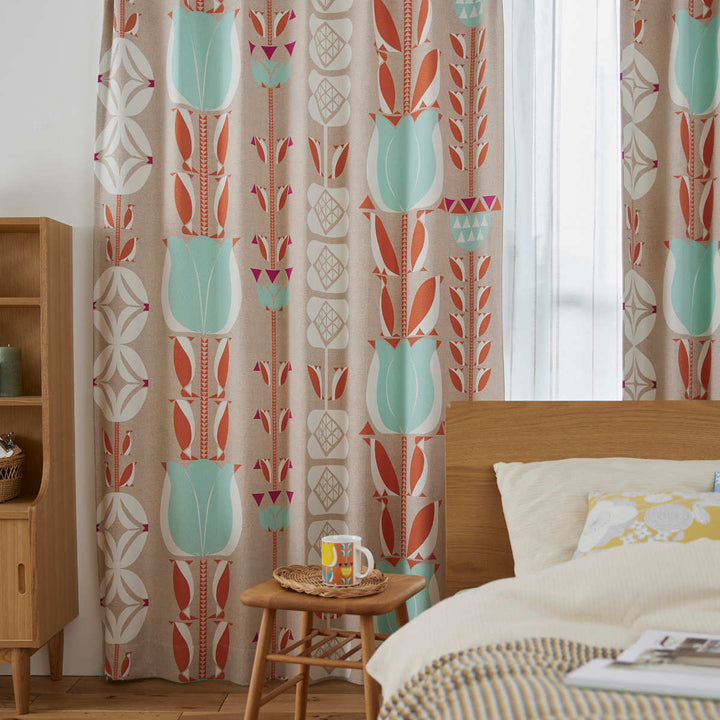 カーテン遮光3級チューリッペン100×200cm1枚入りスミノエドレープカーテン