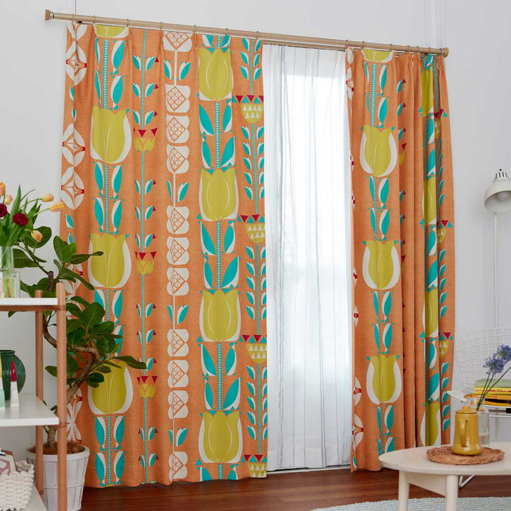 カーテン遮光3級チューリッペン100×200cm1枚入りスミノエドレープカーテン