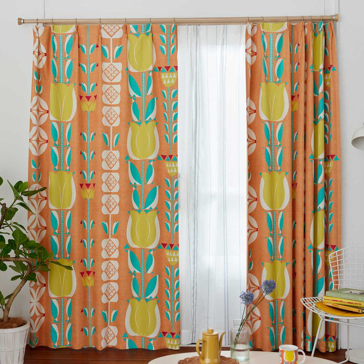 カーテン遮光3級チューリッペン100×200cm1枚入りスミノエドレープカーテン