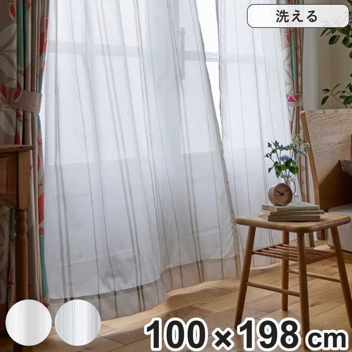 レースカーテンステッチライン100×198cm1枚入りスミノエシアーカーテン