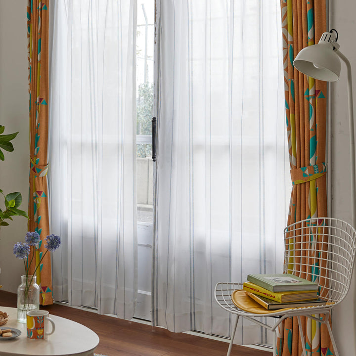 レースカーテンステッチライン100×198cm1枚入りスミノエシアーカーテン