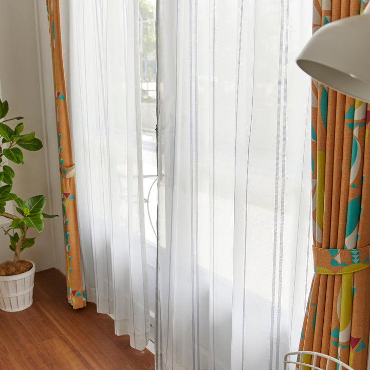 レースカーテンステッチライン100×198cm1枚入りスミノエシアーカーテン