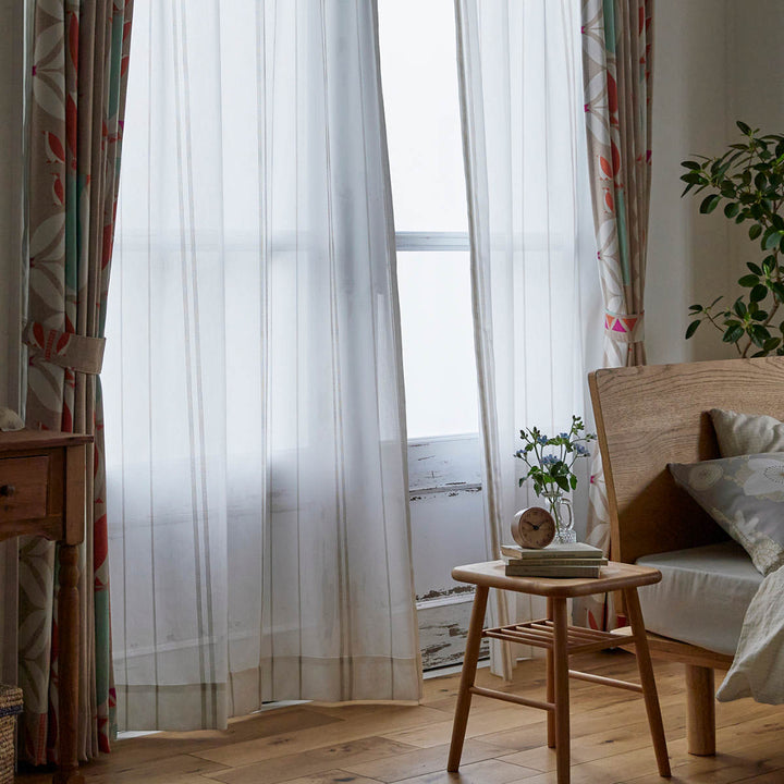 レースカーテンステッチライン100×198cm1枚入りスミノエシアーカーテン