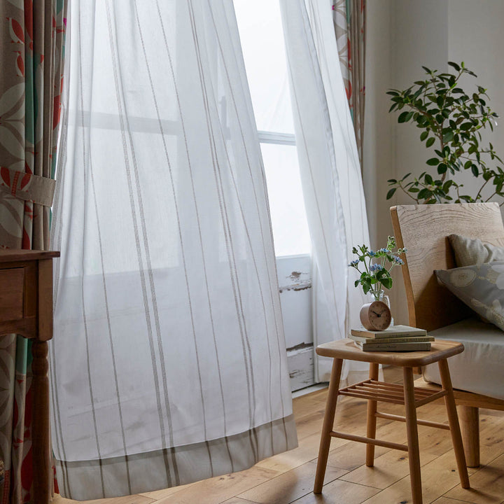 レースカーテンステッチライン100×198cm1枚入りスミノエシアーカーテン