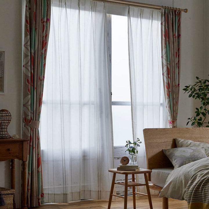 レースカーテンステッチライン100×198cm1枚入りスミノエシアーカーテン