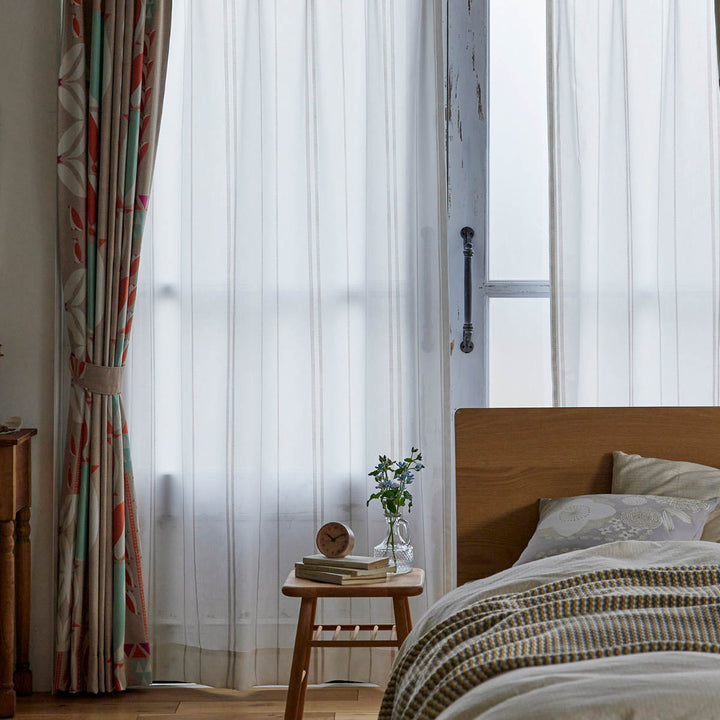 レースカーテンステッチライン100×198cm1枚入りスミノエシアーカーテン