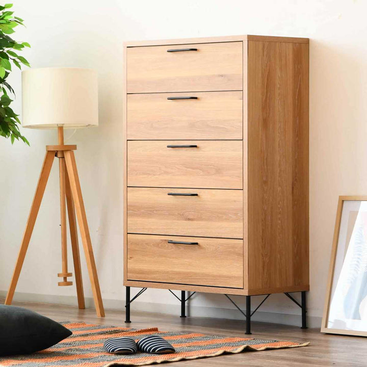 チェスト幅80cm5段ナチュラルヴィンテージ日本製