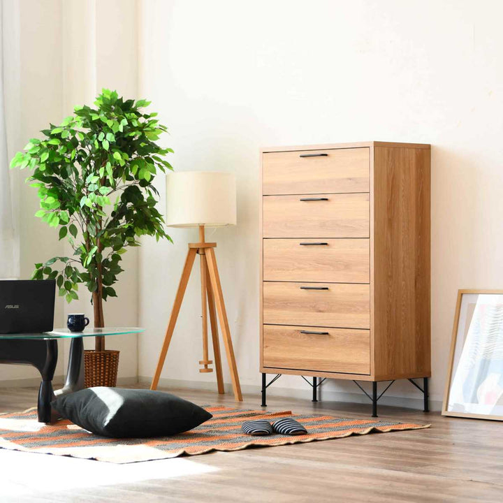 チェスト幅80cm5段ナチュラルヴィンテージ日本製