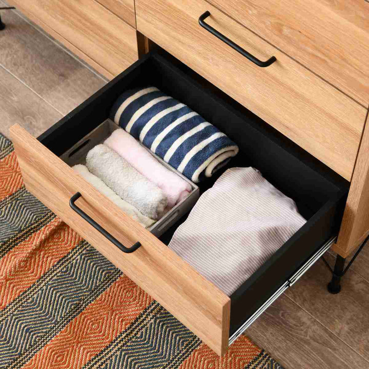 チェスト幅80cm5段ナチュラルヴィンテージ日本製