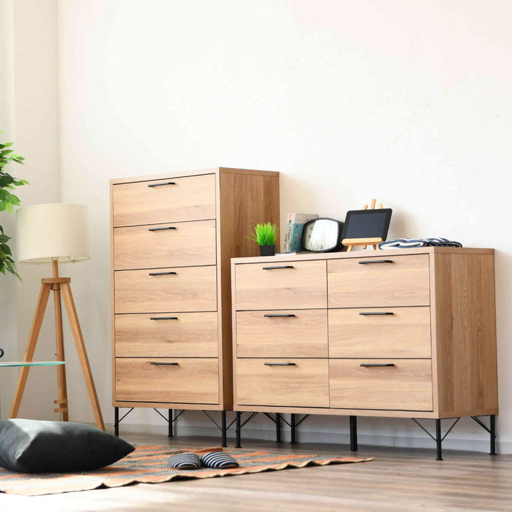 チェスト幅80cm5段ナチュラルヴィンテージ日本製