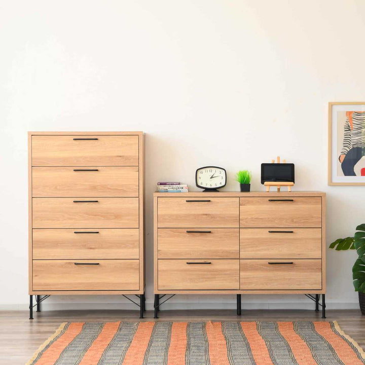 チェスト幅80cm5段ナチュラルヴィンテージ日本製