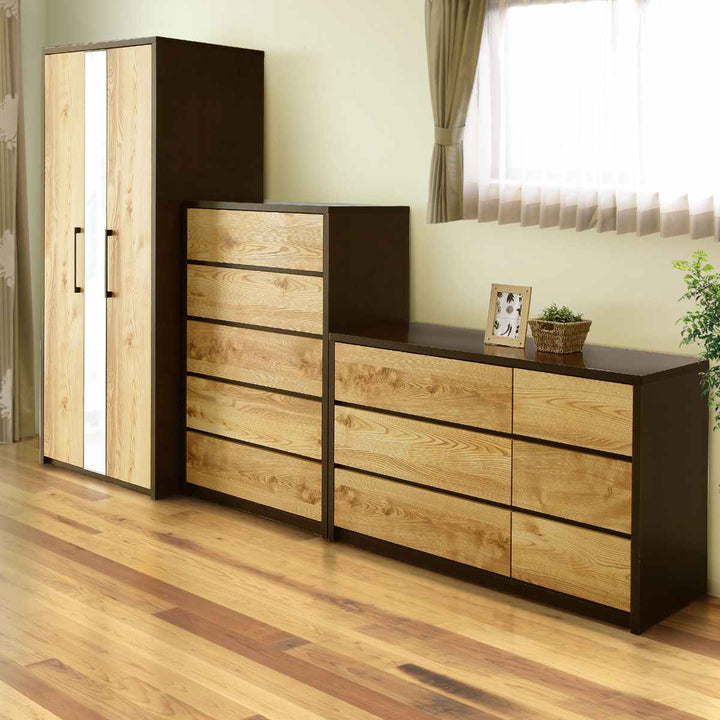 チェスト幅80cm5段ナチュラルモダン日本製