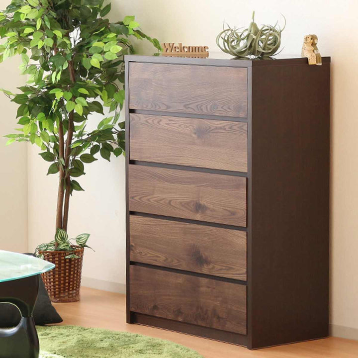 チェスト幅80cm5段ナチュラルモダン日本製