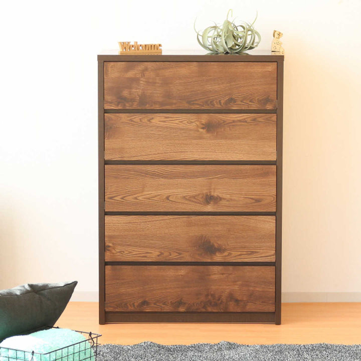 チェスト幅80cm5段ナチュラルモダン日本製