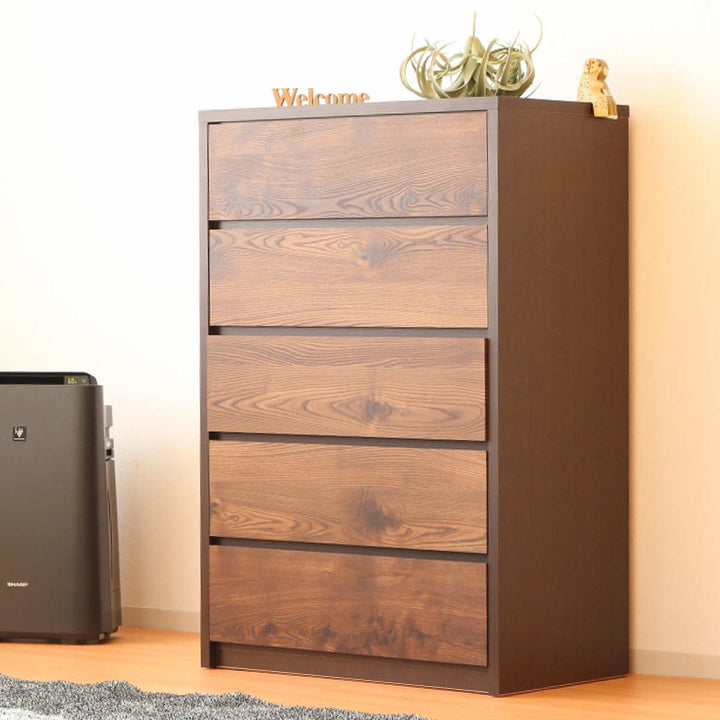 チェスト幅80cm5段ナチュラルモダン日本製