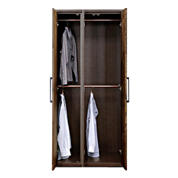 ワードローブ幅80cmミラー付ナチュラルモダン日本製