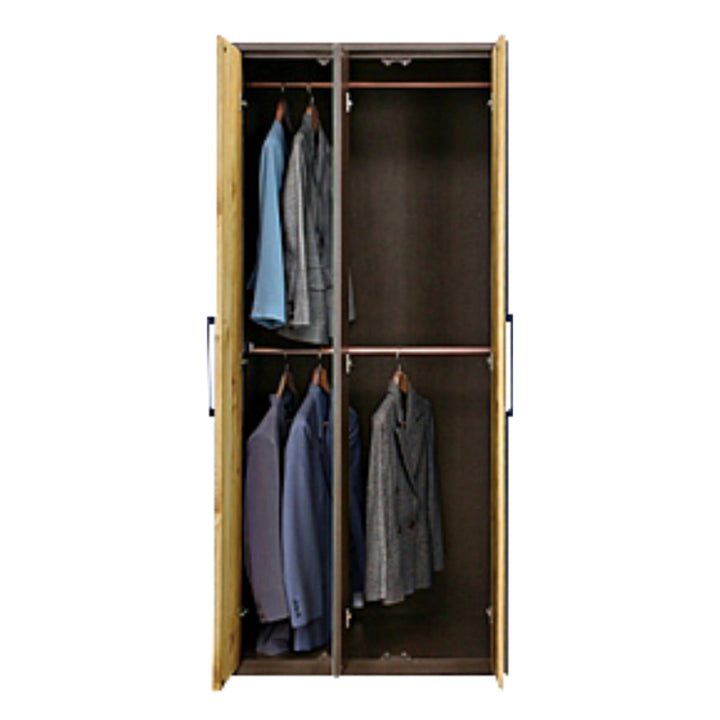 ワードローブ幅80cmミラー付ナチュラルモダン日本製