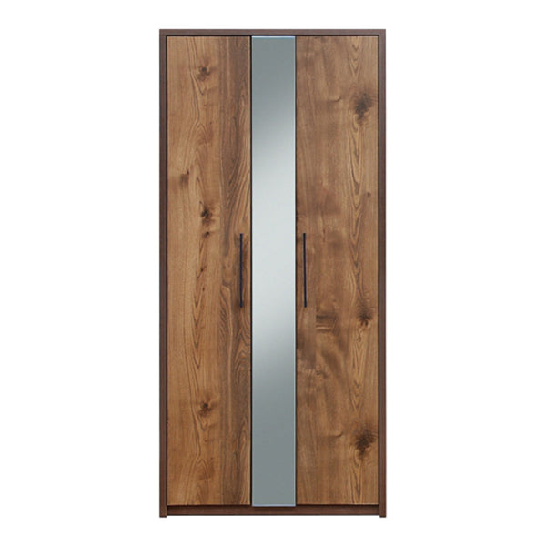 ワードローブ幅80cmミラー付ナチュラルモダン日本製