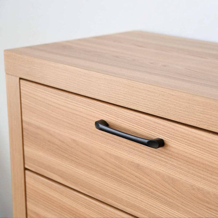 チェスト5段オーク柄ナチュラルデザイン約幅80cm