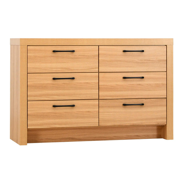 チェスト3段2列オーク柄ナチュラルデザイン約幅120cm