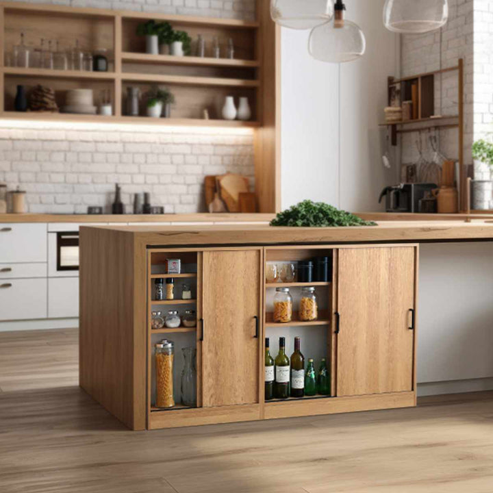 カウンター下収納幅60.2cm薄型引き戸タイプヴィンテージ調