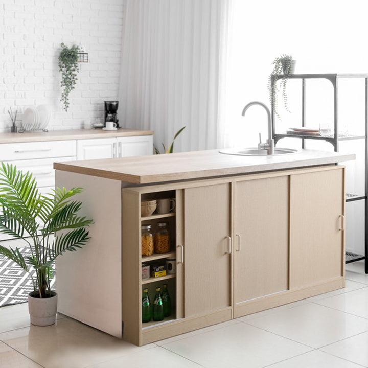 カウンター下収納幅90.2cm引き戸タイプ北欧調
