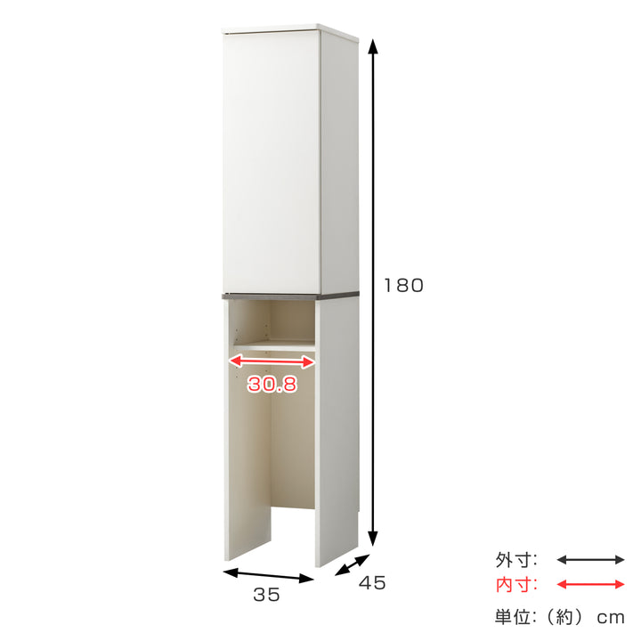 キッチンラックダストボックス上収納上段扉付幅35cm