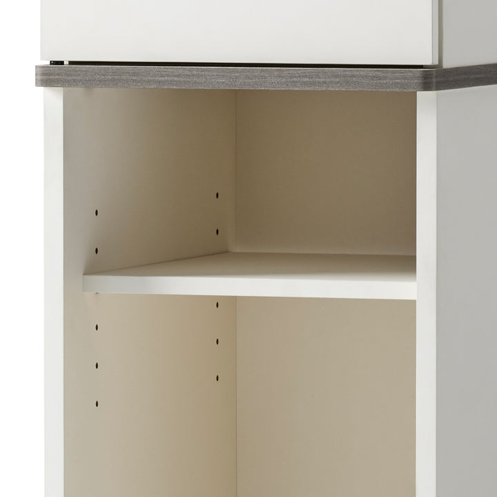 キッチンラックダストボックス上収納上段扉付幅35cm