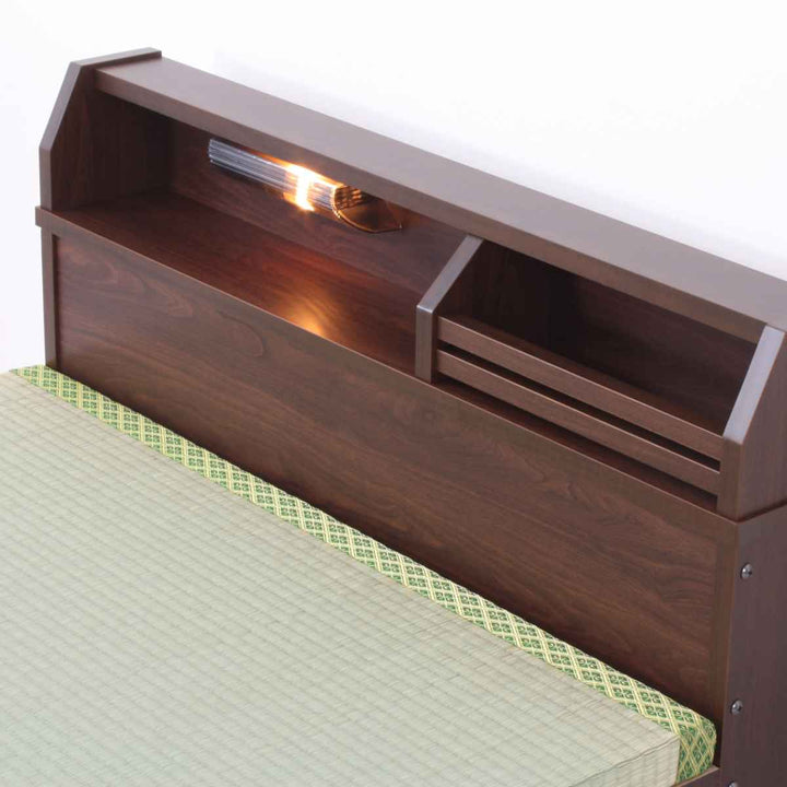 畳ベッドセミダブルロータイプ床面高28cm引出し2杯大容量収納宮棚付日本製