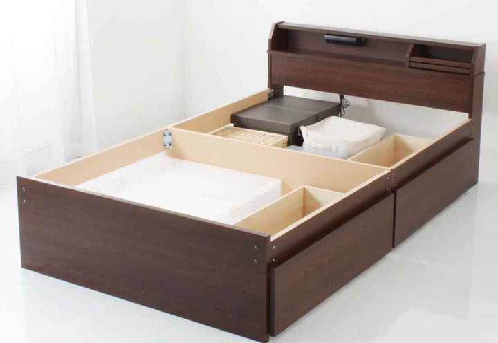 畳ベッドセミダブルハイタイプ床面高42cm引出し2杯大容量収納宮棚付日本製