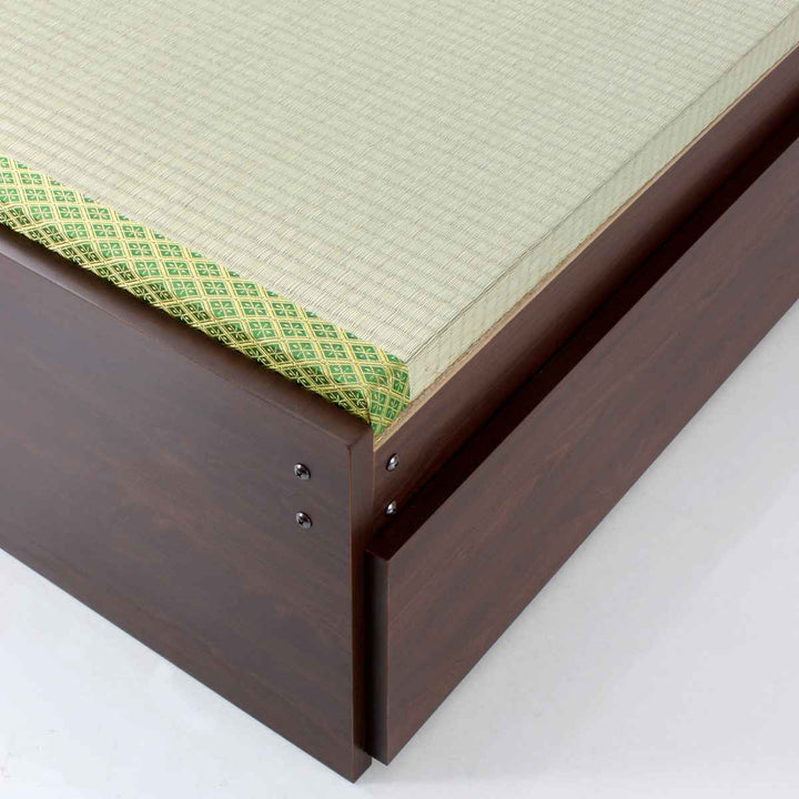 畳ベッドダブルハイタイプ床面高42cm引出し2杯大容量収納宮棚付日本製