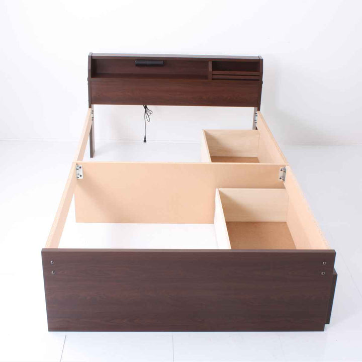 畳ベッドダブルハイタイプ床面高42cm引出し2杯大容量収納宮棚付日本製