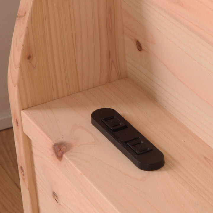 畳ベッドセミダブル宮棚2口コンセント付国産ひのき天然木日本製