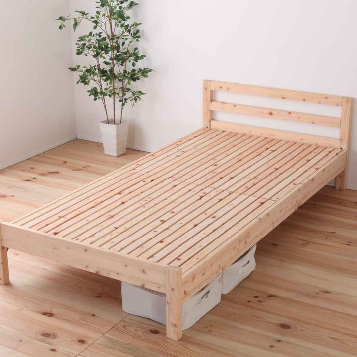 繊細すのこベッドセミダブルシンプルデザイン国産ひのき天然木日本製