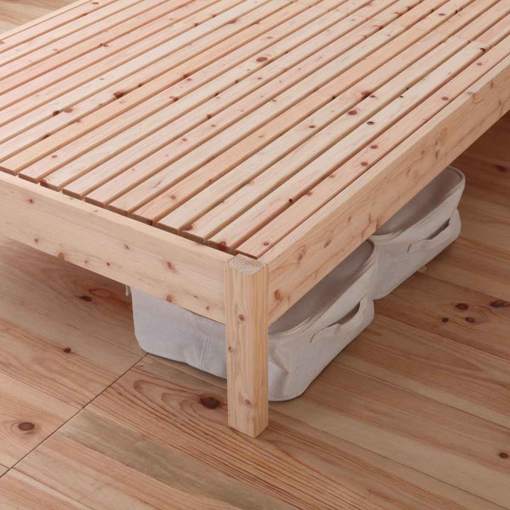 繊細すのこベッドセミダブルシンプルデザイン国産ひのき天然木日本製