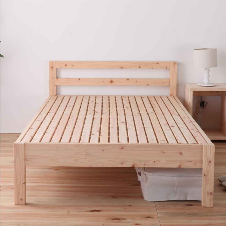 繊細すのこベッドセミダブルシンプルデザイン国産ひのき天然木日本製