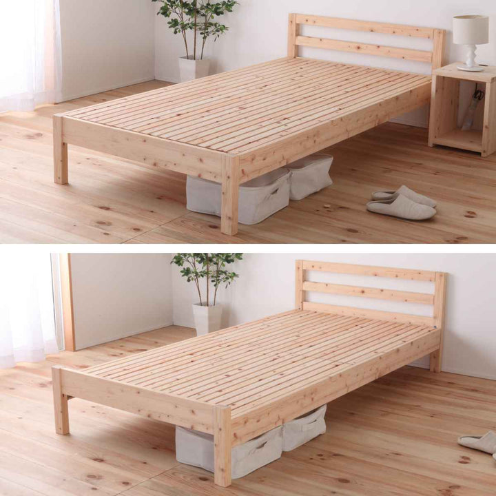 繊細すのこベッドセミダブルシンプルデザイン国産ひのき天然木日本製