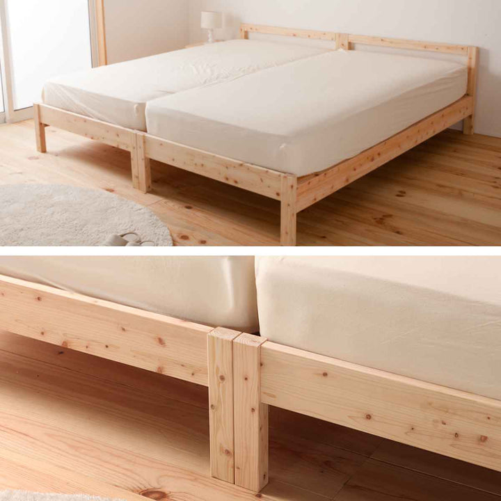 繊細すのこベッドセミダブルシンプルデザイン国産ひのき天然木日本製